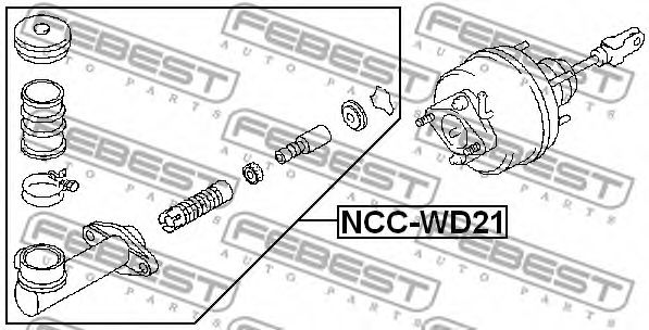 Главный цилиндр сцепления FEBEST NCC-WD21 Главный цилиндр сцепления FEBEST NCC-WD21