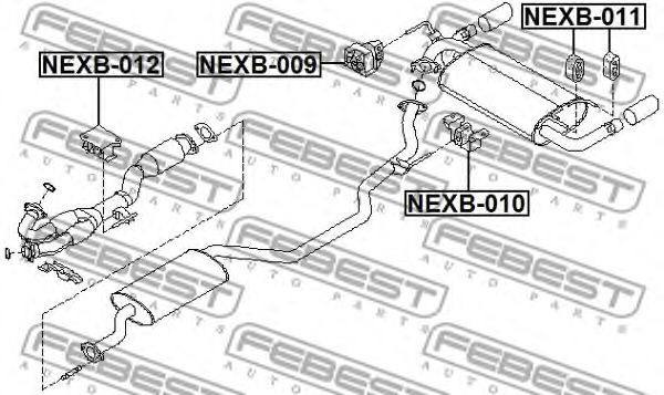 Монтажный комплект системы выпуска FEBEST NEXB-010 Монтажный комплект системы выпуска FEBEST NEXB-010