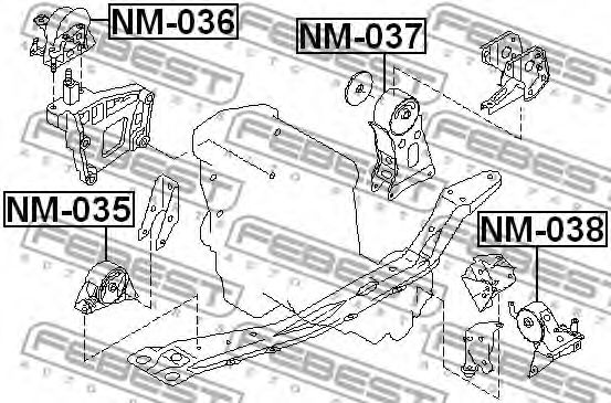 Подушка двигателя FEBEST NM-036 Подушка двигателя FEBEST NM-036