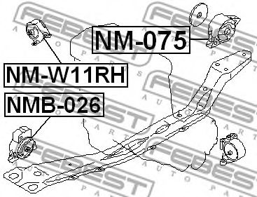 Подушка двигателя FEBEST NM-075 Подушка двигателя FEBEST NM-075