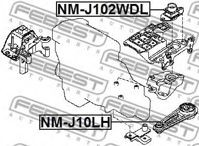 Подушка МКПП FEBEST NM-J102WDL Подушка МКПП FEBEST NM-J102WDL