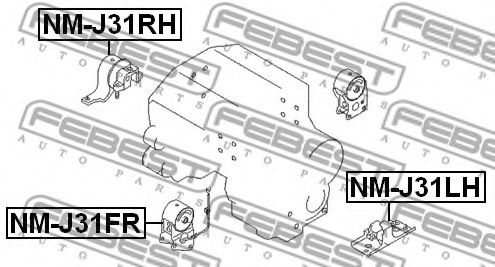 Подушка двигателя FEBEST NM-J31RH Подушка двигателя FEBEST NM-J31RH
