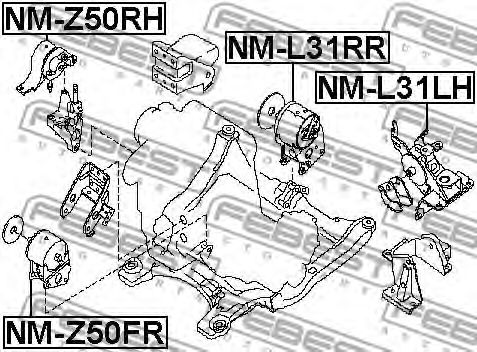 Подушка двигателя FEBEST NM-L31RR Подушка двигателя FEBEST NM-L31RR