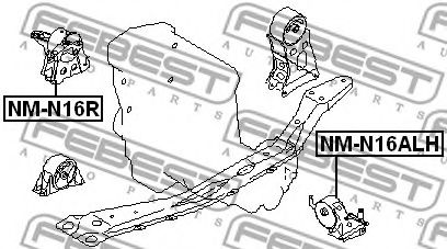Подушка двигателя FEBEST NM-N16ALH Подушка двигателя FEBEST NM-N16ALH