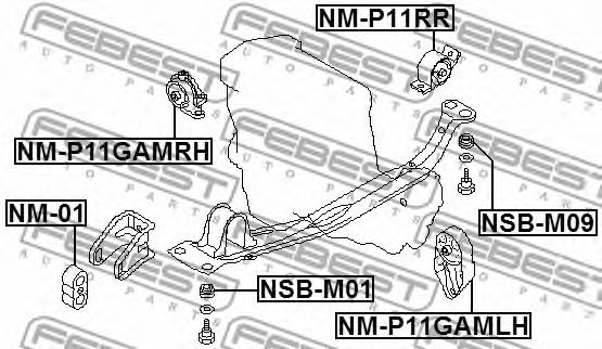 Подушка двигателя FEBEST NM-P11GAMLH Подушка двигателя FEBEST NM-P11GAMLH