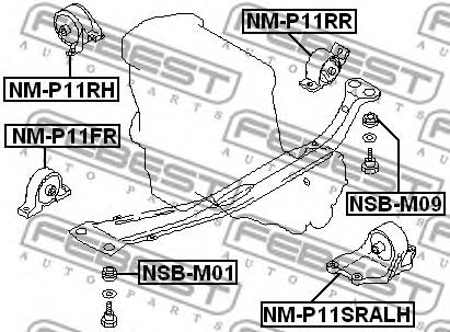 Подушка двигателя FEBEST NM-P11SRALH Подушка двигателя FEBEST NM-P11SRALH
