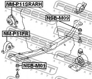 Подушка двигателя FEBEST NM-P11SRARH Подушка двигателя FEBEST NM-P11SRARH