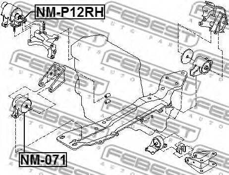 Подушка двигателя FEBEST NM-P12RH Подушка двигателя FEBEST NM-P12RH
