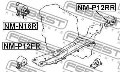 Подушка двигателя FEBEST NM-P12RR Подушка двигателя FEBEST NM-P12RR