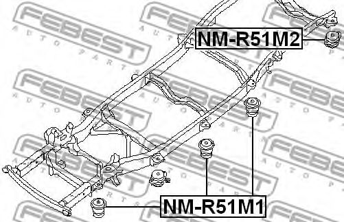 Сайлентблок задней балки FEBEST NM-R51M1 Сайлентблок задней балки FEBEST NM-R51M1