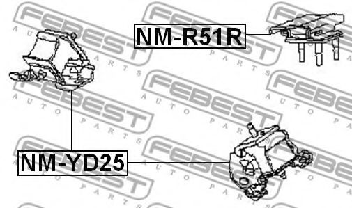 Подушка двигателя FEBEST NM-R51R Подушка двигателя FEBEST NM-R51R