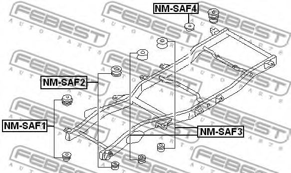 Сайлентблок задней балки FEBEST NM-SAF1 Сайлентблок задней балки FEBEST NM-SAF1