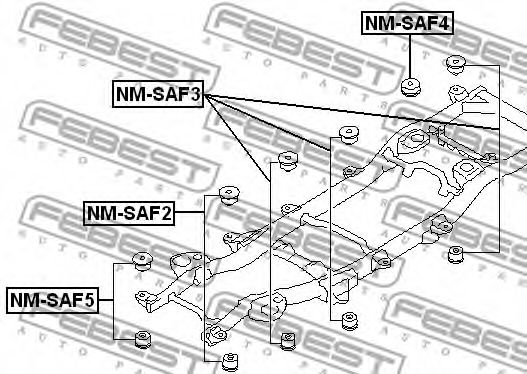 Сайлентблок задней балки FEBEST NM-SAF5 Сайлентблок задней балки FEBEST NM-SAF5