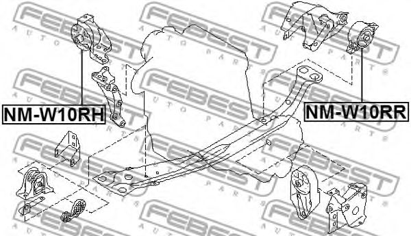 Подушка двигателя FEBEST NM-W10RR Подушка двигателя FEBEST NM-W10RR
