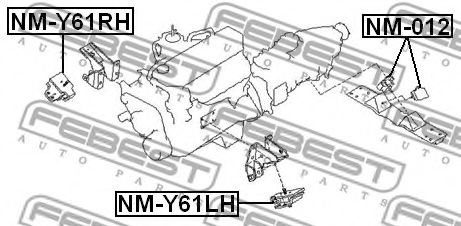 Подушка двигателя FEBEST NM-Y61RH Подушка двигателя FEBEST NM-Y61RH