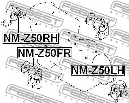 Подушка двигателя FEBEST NM-Z50RH Подушка двигателя FEBEST NM-Z50RH