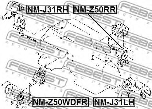 Подушка двигателя FEBEST NM-Z50RR Подушка двигателя FEBEST NM-Z50RR
