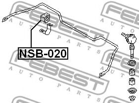 Втулка стабилизатора FEBEST NSB-020 Втулка стабилизатора FEBEST NSB-020