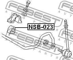 Втулка стабилизатора FEBEST NSB-023 Втулка стабилизатора FEBEST NSB-023