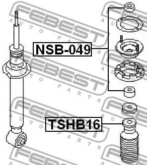 Дистанционная труба, амортизатор FEBEST NSB-049 Дистанционная труба, амортизатор FEBEST NSB-049