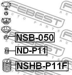 Дистанционная труба, амортизатор FEBEST NSB-050 Дистанционная труба, амортизатор FEBEST NSB-050