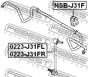 Втулка стабилизатора FEBEST NSB-J31F Втулка стабилизатора FEBEST NSB-J31F