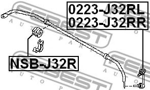 Втулка стабилизатора FEBEST NSB-J32R Втулка стабилизатора FEBEST NSB-J32R