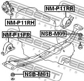 Сайлентблок задней балки FEBEST NSB-M01 Сайлентблок задней балки FEBEST NSB-M01