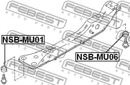 Сайлентблок задней балки FEBEST NSB-MU06 Сайлентблок задней балки FEBEST NSB-MU06