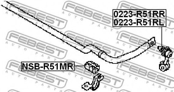 Втулка стабилизатора FEBEST NSB-R51MR Втулка стабилизатора FEBEST NSB-R51MR