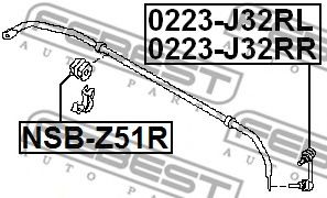 Втулка стабилизатора FEBEST NSB-Z51R Втулка стабилизатора FEBEST NSB-Z51R