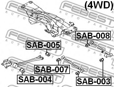 Сайлентблок рычага FEBEST SAB-007 Сайлентблок рычага FEBEST SAB-007