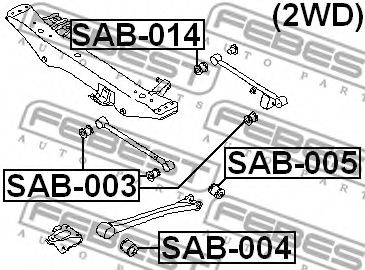Сайлентблок рычага FEBEST SAB-014 Сайлентблок рычага FEBEST SAB-014
