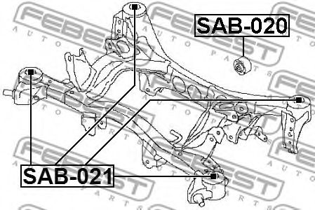 Сайлентблок задней балки FEBEST SAB-021 Сайлентблок задней балки FEBEST SAB-021
