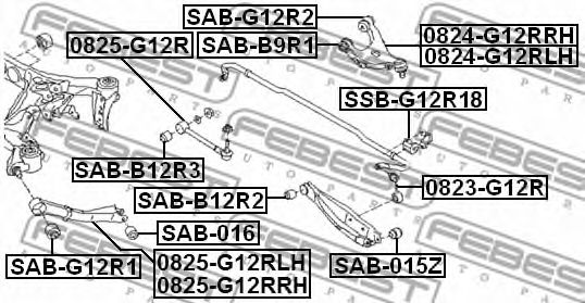 Сайлентблок рычага FEBEST SAB-G12R1 Сайлентблок рычага FEBEST SAB-G12R1