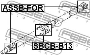 Подвесной подшипник FEBEST SBCB-B13 Подвесной подшипник FEBEST SBCB-B13