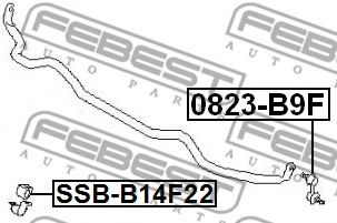 Втулка стабилизатора FEBEST SSB-B14F22 Втулка стабилизатора FEBEST SSB-B14F22
