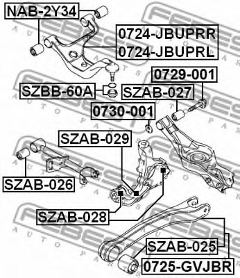 Сайлентблок рычага FEBEST SZAB-026 Сайлентблок рычага FEBEST SZAB-026