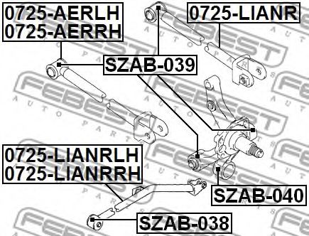 Сайлентблок рычага FEBEST SZAB-038 Сайлентблок рычага FEBEST SZAB-038