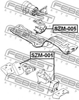 Подушка двигателя FEBEST SZM-005 Подушка двигателя FEBEST SZM-005