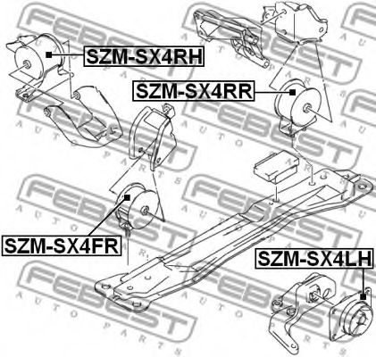 Подушка двигателя FEBEST SZM-SX4FR Подушка двигателя FEBEST SZM-SX4FR