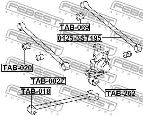Сайлентблок рычага FEBEST TAB-069 Сайлентблок рычага FEBEST TAB-069