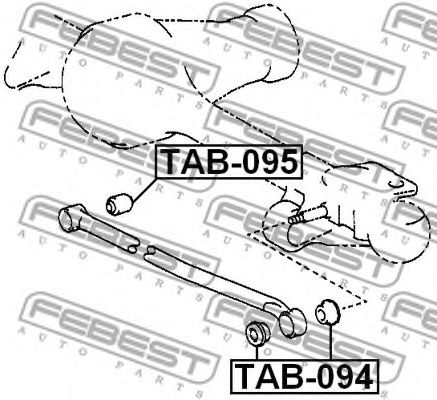 Сайлентблок рычага FEBEST TAB-094 Сайлентблок рычага FEBEST TAB-094