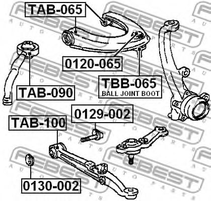 Сайлентблок рычага FEBEST TAB-100 Сайлентблок рычага FEBEST TAB-100