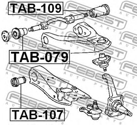Сайлентблок рычага FEBEST TAB-109 Сайлентблок рычага FEBEST TAB-109