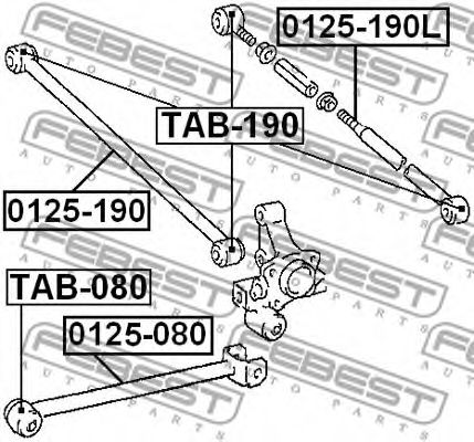Сайлентблок рычага FEBEST TAB-190 Сайлентблок рычага FEBEST TAB-190