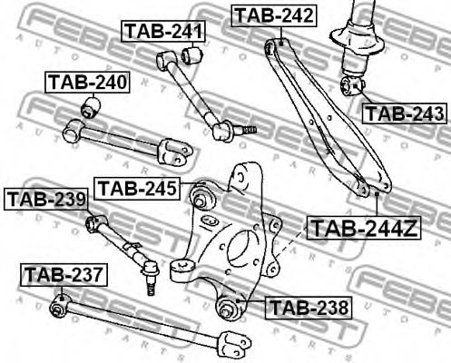 Сайлентблок рычага FEBEST TAB-245 Сайлентблок рычага FEBEST TAB-245