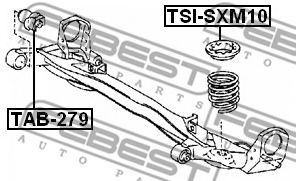 Сайлентблок задней балки FEBEST TAB-279 Сайлентблок задней балки FEBEST TAB-279