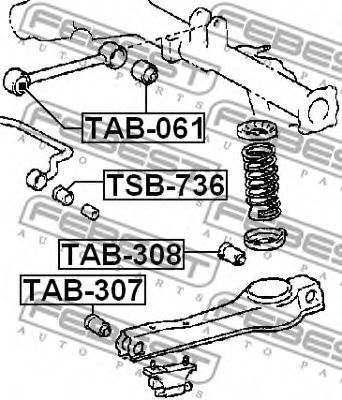 Сайлентблок рычага FEBEST TAB-307 Сайлентблок рычага FEBEST TAB-307