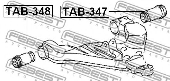 Сайлентблок рычага FEBEST TAB-348 Сайлентблок рычага FEBEST TAB-348